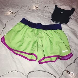 💚green and purple nike sports shorts💜